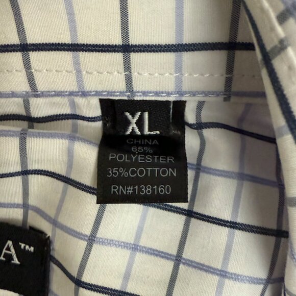 Doc Amelia Collar Shirt Mens White Blue Strip, XL Long Sleeve, Button Up NWOT - Picture 6 of 7